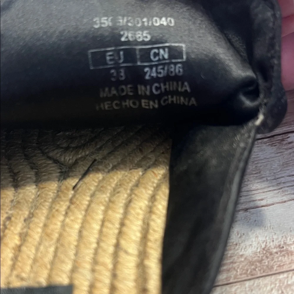 Zara Black Satin Floral Embroidered Espadrilles Size 38